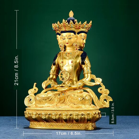 VAIROCANA BUDDHA EXQUISITE 8.5 INCH STATUE-Tibetan-4 Faces-Handmade Copper Metal - Picture 16 of 16